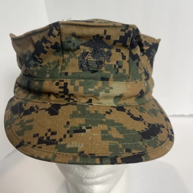 USMC Cover Garrison Marpat Digital Woodland Camo US Marine Corps Hat Cap Size XL