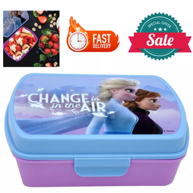 Disney Frozen-II Anna, Elsa Plastic Kids Girls Lunch Box School Picnic Snack Box