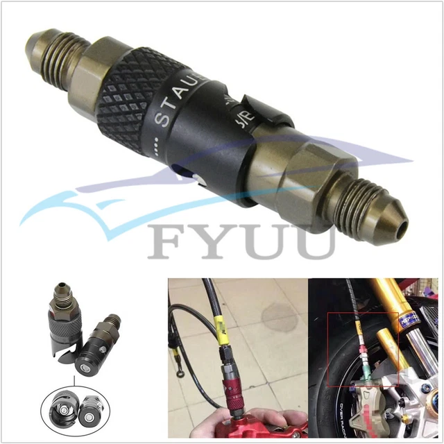 3AN CNC Black Aluminum Quick Release Dry Brake Line Coupling Fitting Universal