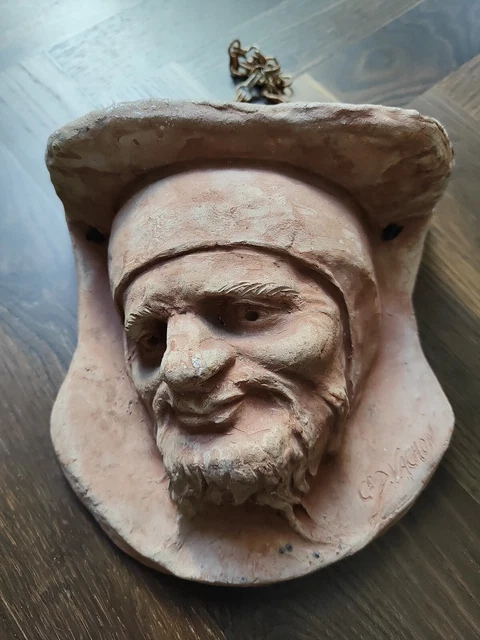 Portrait Sculpture terre cuite signé buste ancien art