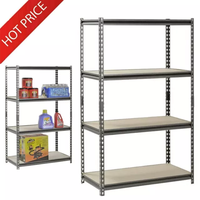 Heavy Duty Muscle Rack 36"W x 18"D x 60"H 4-Shelf Steel Freestanding Shelves US