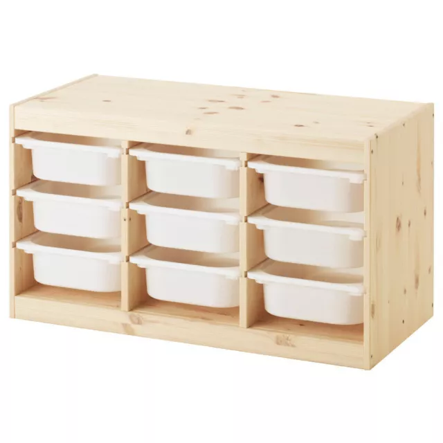 IKEA TROFAST combinaison de rangement avec boîtes 94x44x52 cm pin teinté blanc
