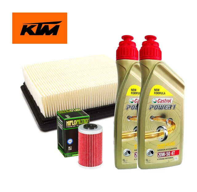 SET / ENTRETIEN KTM Duke / RC 125 200 390 Castrol Power 1 20W50 Filtre à Huile EUR 48,85
