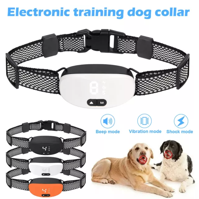 Dog Training Collar Rechargeable Waterproof Electric Shock Anti Bark Collar Pet