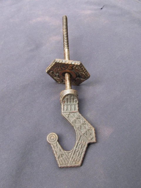 Antique Eastlake Victorian Cast Iron Hanging Lamp Plant Ceiling Hook
