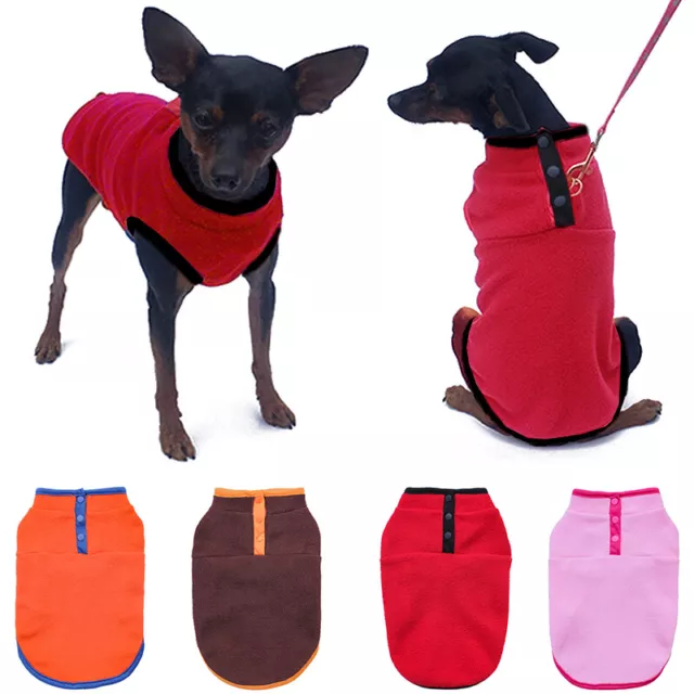 Animale Domestico Cane Felpa Caldo Pile Jumper Gilet Cappotto Giacca Appar ♪