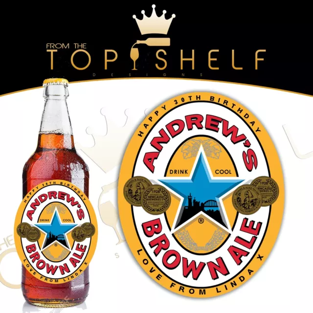 personalised Newcastle Brown ale / beer bottle label any name / occasion