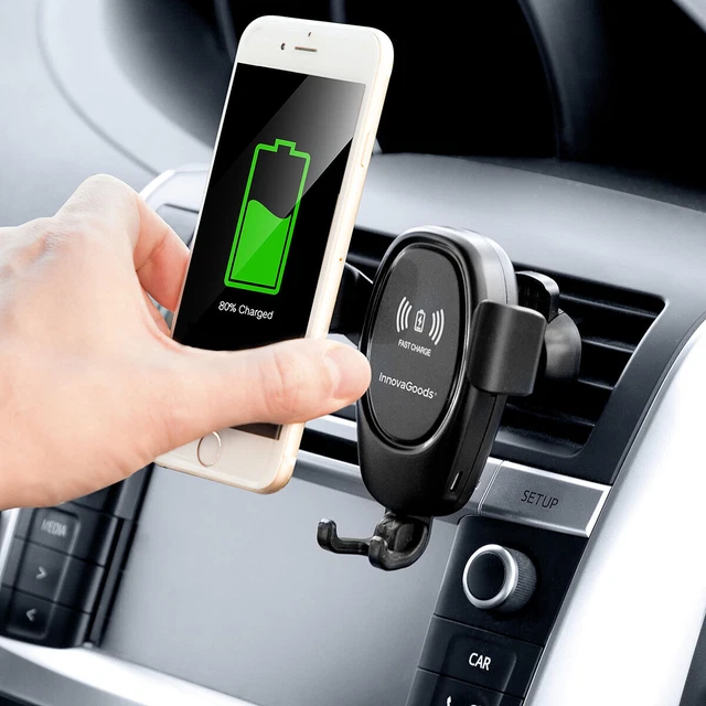 Support pour téléphone portable avec chargeur de voiture sans fil Wolder Inno