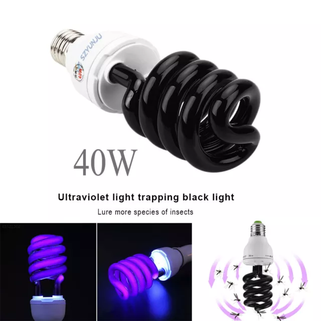 40W E27 220V 395NM UV Ultraviolet Fluorescent Blacklight CFL Light Bulb Lamp