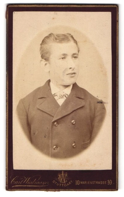 Fotografie Carl Wiedmayer, Stuttgart, Marienstraße 10, Portrait junger Mann im