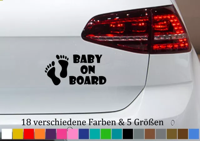 Baby on Board Aufkleber Kind an Bord Füße Kid Sticker Geburt Heckscheibe S-XXL 2