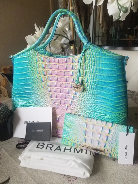 Beautiful Brahmin Multicolor  W/wallet Melbourne Croc Embossed leather handbags