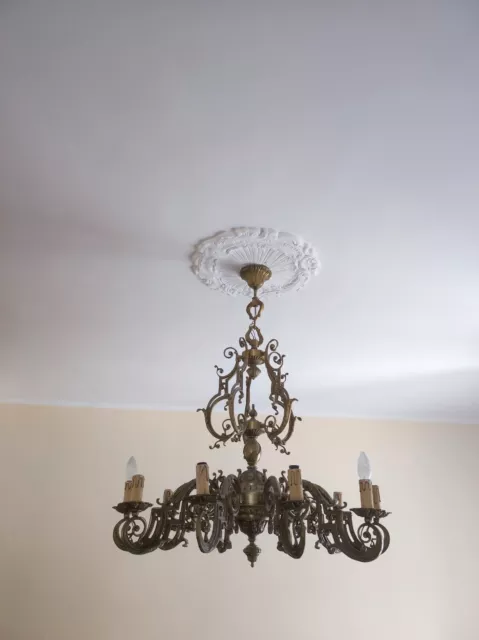 Lampadario In Bronzo Vintage