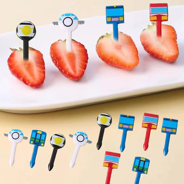 10pcs Mini Car Fruit Fork Cake Dessert Food Fruit Toothpick Lunch Party De-DB