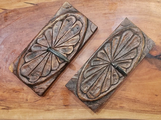 vintage carved flowers on wooden wall hangers with iron hooks home decor hooks