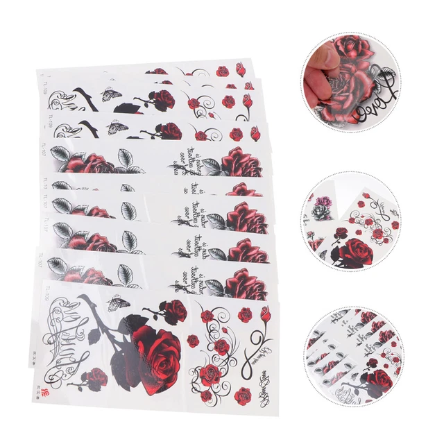 10 Sheets Wasserfeste Tattoo-Sticker Papier Männer Und Frauen Paare
