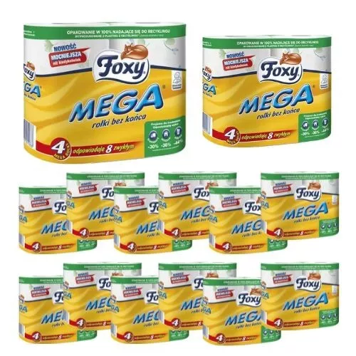 Foxy Mega Toilettenpapier 24 Rollen 3-lagig 300 Blatt Klopapier, Jumbo Rollen!!!