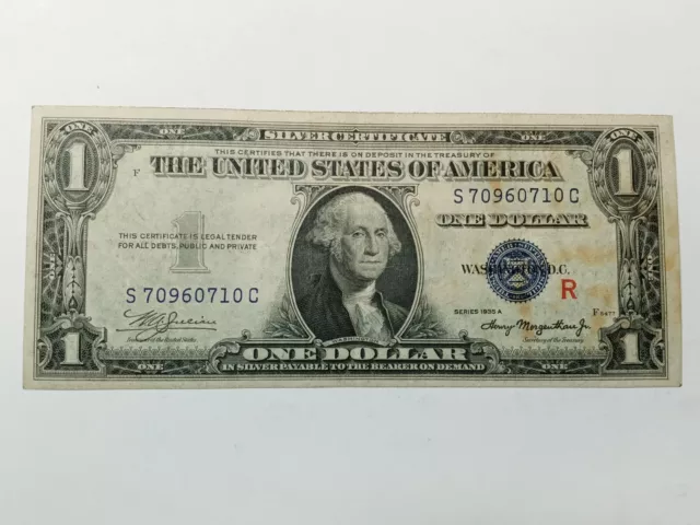 1935A $1 US Silver Certificate Experimental Red R Note (C52)