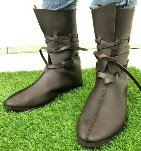 Bottes Viking Rosenberg Bottes en cuir médiévales Cadeau d'Halloween Cadeau...