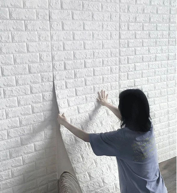 3D WALLPAPER BRICK Pattern Wall Stickers PVC SelfAdhesive Waterproof