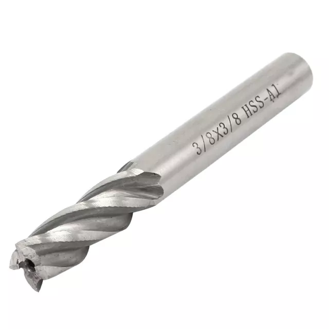 Pluieure hélicoïdale 3/8" x 3/8"HSS 4 Flutes tige droite 70mm Coupeur Moulin fin