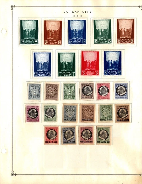 Vatican City  Collection 1940-1949 On Scott International Album Pages Part Ii