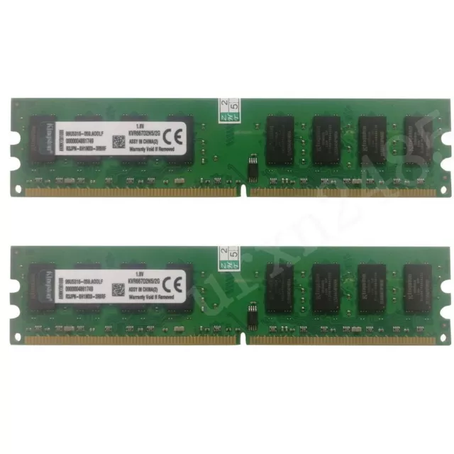 4G 4GB 2 x 2GB / 1GB PC2-5300 DDR2-667MHz KVR667D2N5/2G RAM PC Pour Kingston FR