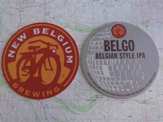 Beer Breweriana Coaster ~ NEW BELGIAN Brewing Belgo Belgian Style IPA ~ COLORADO