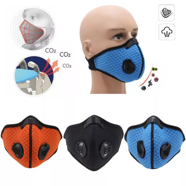 Reusable Outdoor Cycling Air Purifying Face Mask Haze Fog Mouth Mask Face Cover 2