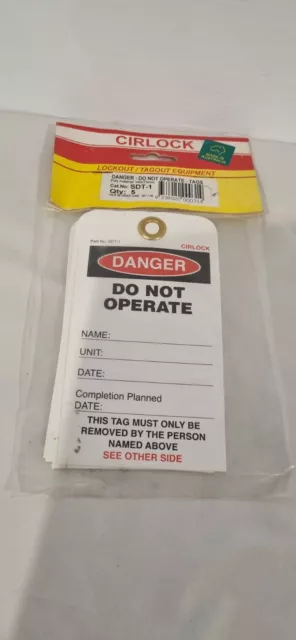 DO NOT OPERATE Lockout Poly Tag - Pack Of 5 Safety Tags Warning Label