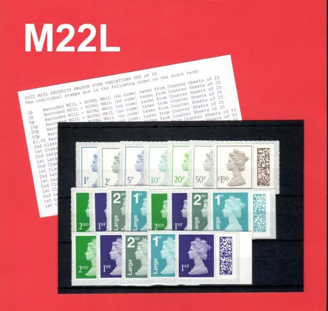 2022 M22L BARCODED QE2 MACHIN CODE VARIATIONS YEAR SETS (Various Options)