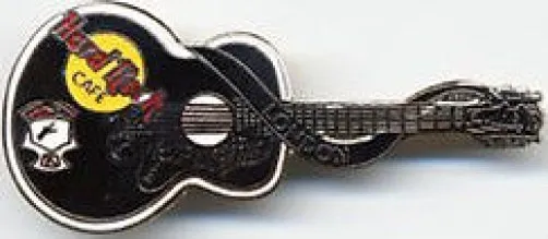 Hard Rock Cafe London 1998 Elvis Presley Noir Guitare Broche Dead Rock Hrc #4877