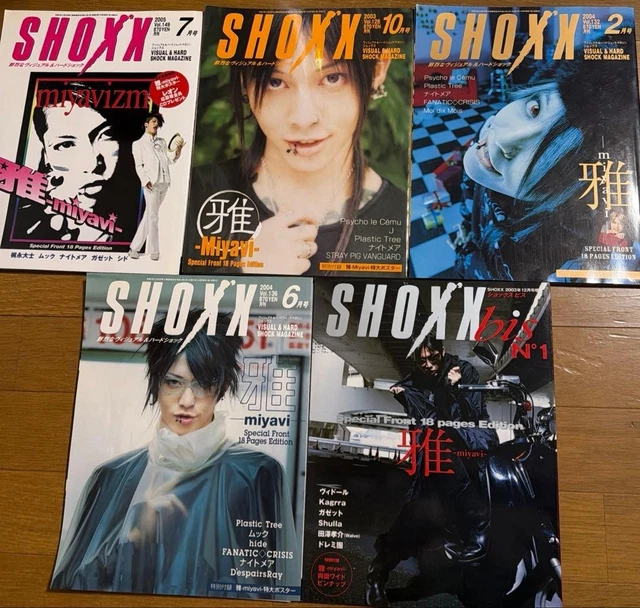 MIYAVI COVER SET of 5 Books SHOXX Vol.128 Visual & Hard Shock