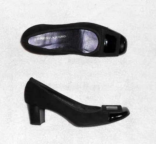 BRENDA ZARO ESCARPINS cuir verni daim noir P 36 TBE EUR 30 00