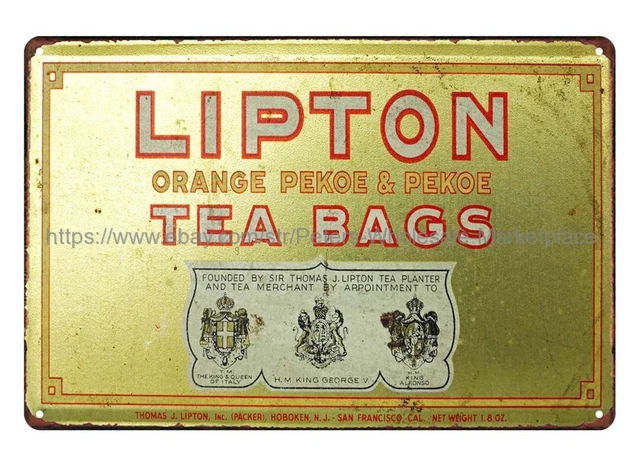 pub cafe home plaques Lipton Tea Bags metal tin sign