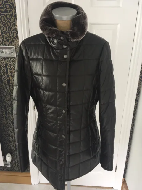 Leather Chocolate brown Ladies Jacket in size 12