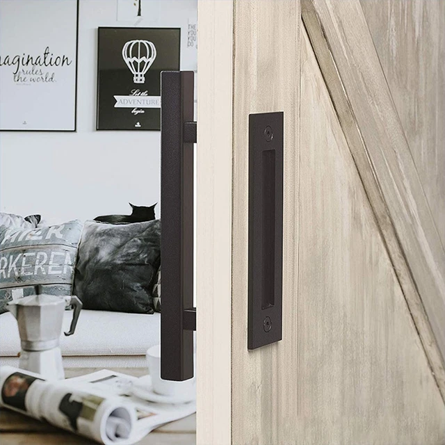 Mango fuerte y duradero en negro para puertas correderas y puertas de jardín