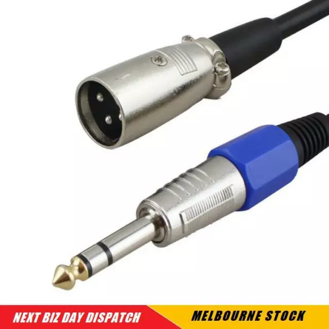 Balanced Male XLR To TRS 1/4 inch 6.35mm Microphone Stereo Jack Cable Lead