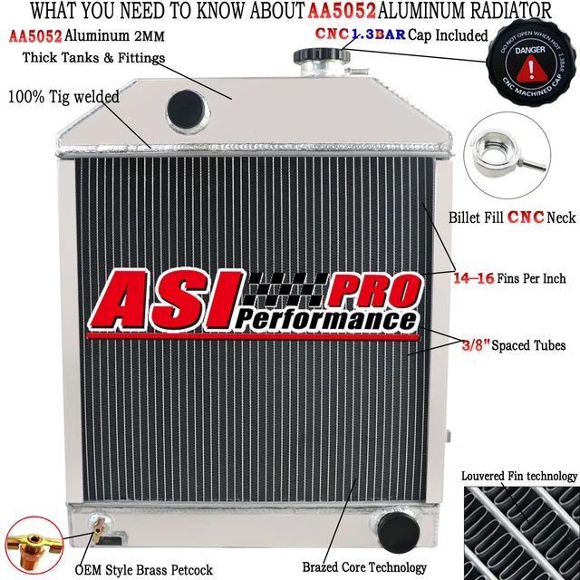 C7NN8005H Radiator Fits Ford / New Holland Tractor 2000 2600 3000 3100 3500 4000