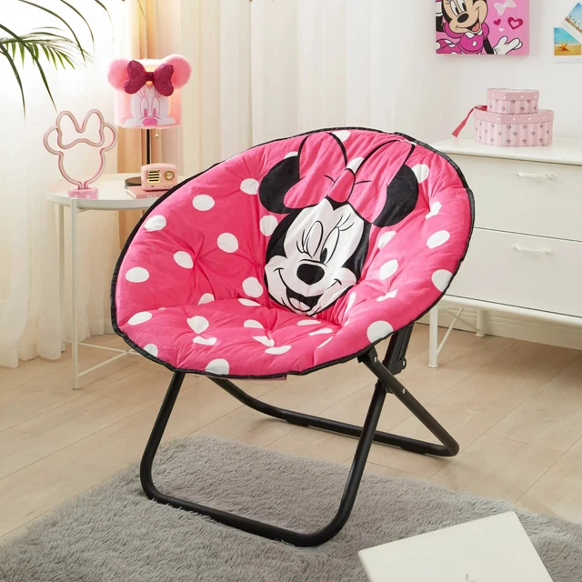 Girls Teen Round Saucer Chair Soft Papasan Folding Seat Portable Patio PINK