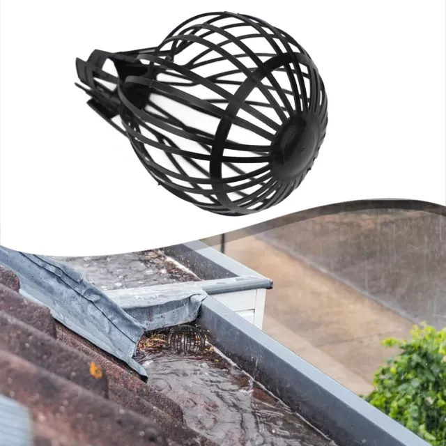 Hassle Free Gutter Balloon Guard Protects Against Clogging Plastic Black