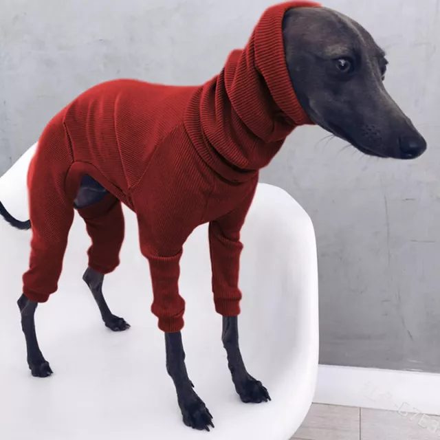 Pet Dog Clothes Warm Jumper High Collar Sweater Greyhound Whippet Lurcher Winter 3