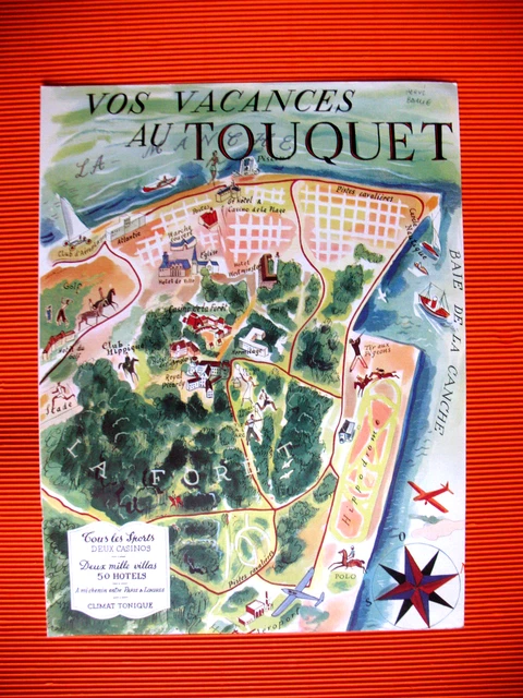 Publicite De Presse Le Touquet Pour Les Vacances Illustration H. Baille Ad 1938