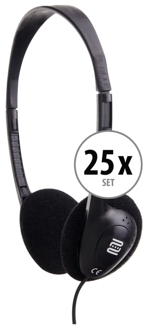 Pronomic Kh-10Bk Kopfhörer 25X Set Leicht Schwarz Silent Guide Headphones Bügel