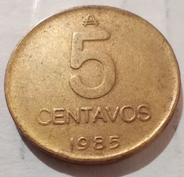 Republica Argentina Pampas Cat 1985 Brass Coin 5 Centavos