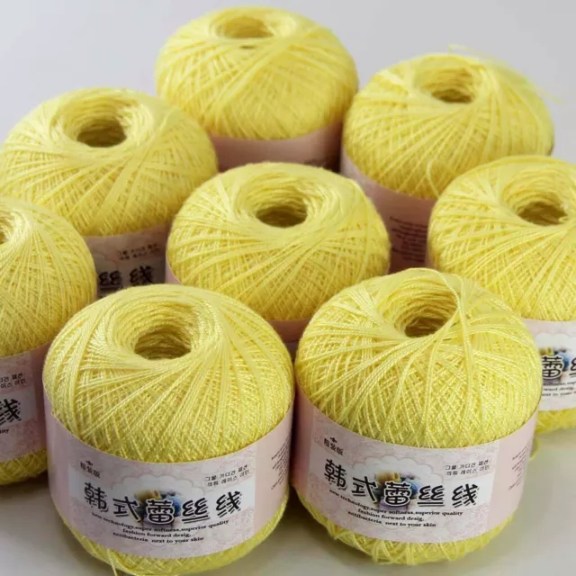 Luxurious 8ballsx50g Hand DIY Wear Cotton Lace Crochet Shawl Knitting Yarn 14
