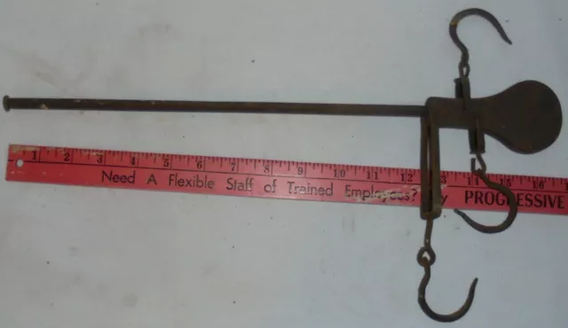 Antique Farm Tool Cotton Tobacco Hide Hanging Balance Beam Cast Iron Deco Scale