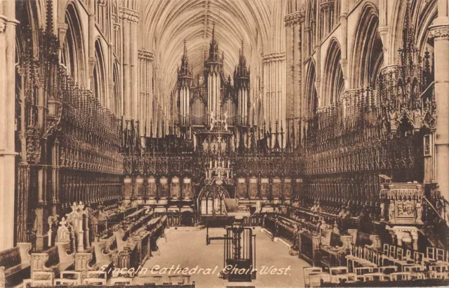 uk3520 lincoln cathedral choir west real photo uk