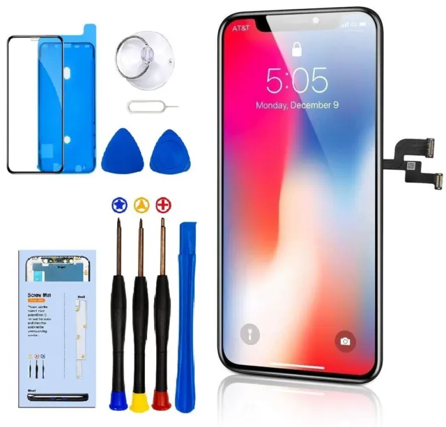 POUR IPHONE X 10 Ecran LCD OLED Complet noir vitre tactile display + OUTILS