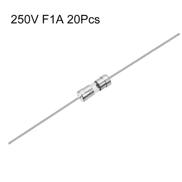 Coup rapide Fusible Axial Fil Verre Fusibles 3.6mm x 10mm 250V F1A 20Pcs 3